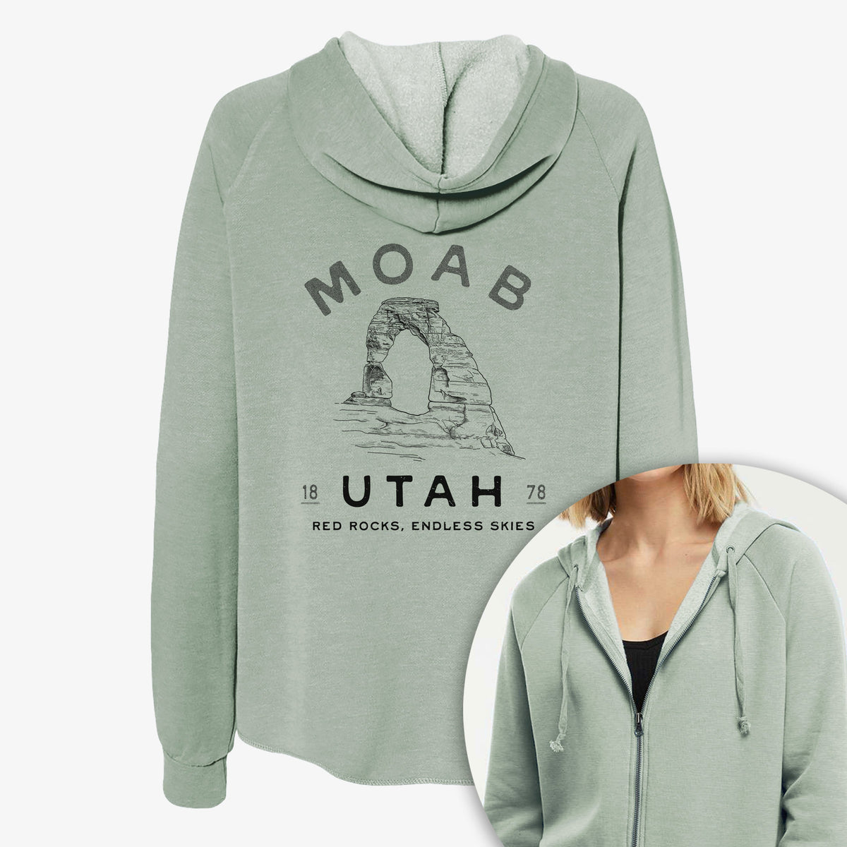 Moab Utah Delicate Arch - Women's Cali Wave Zip-Up Sweatshirt