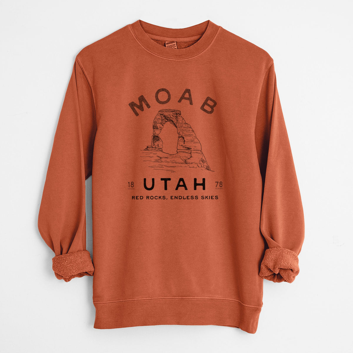 Moab Utah Delicate Arch - Unisex Pigment Dyed Crew Sweatshirt