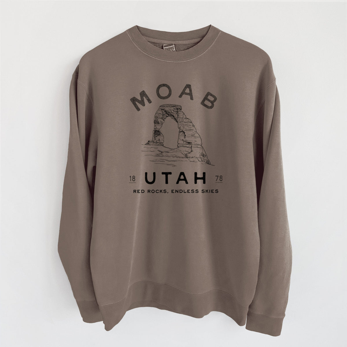 Moab Utah Delicate Arch - Unisex Pigment Dyed Crew Sweatshirt