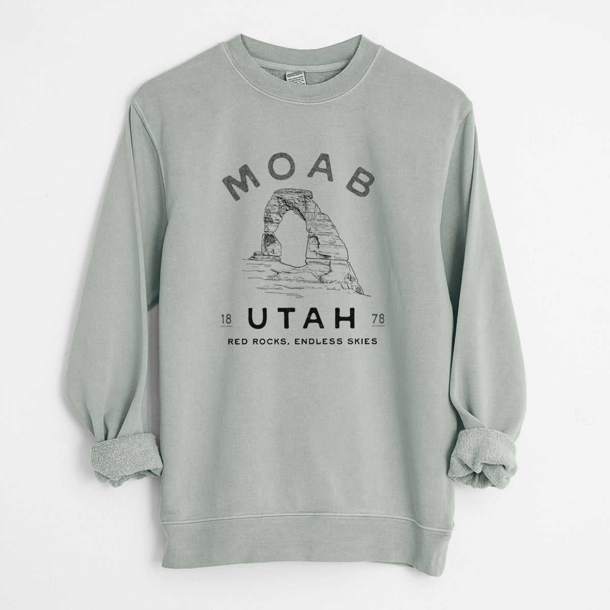 Moab Utah Delicate Arch - Unisex Pigment Dyed Crew Sweatshirt
