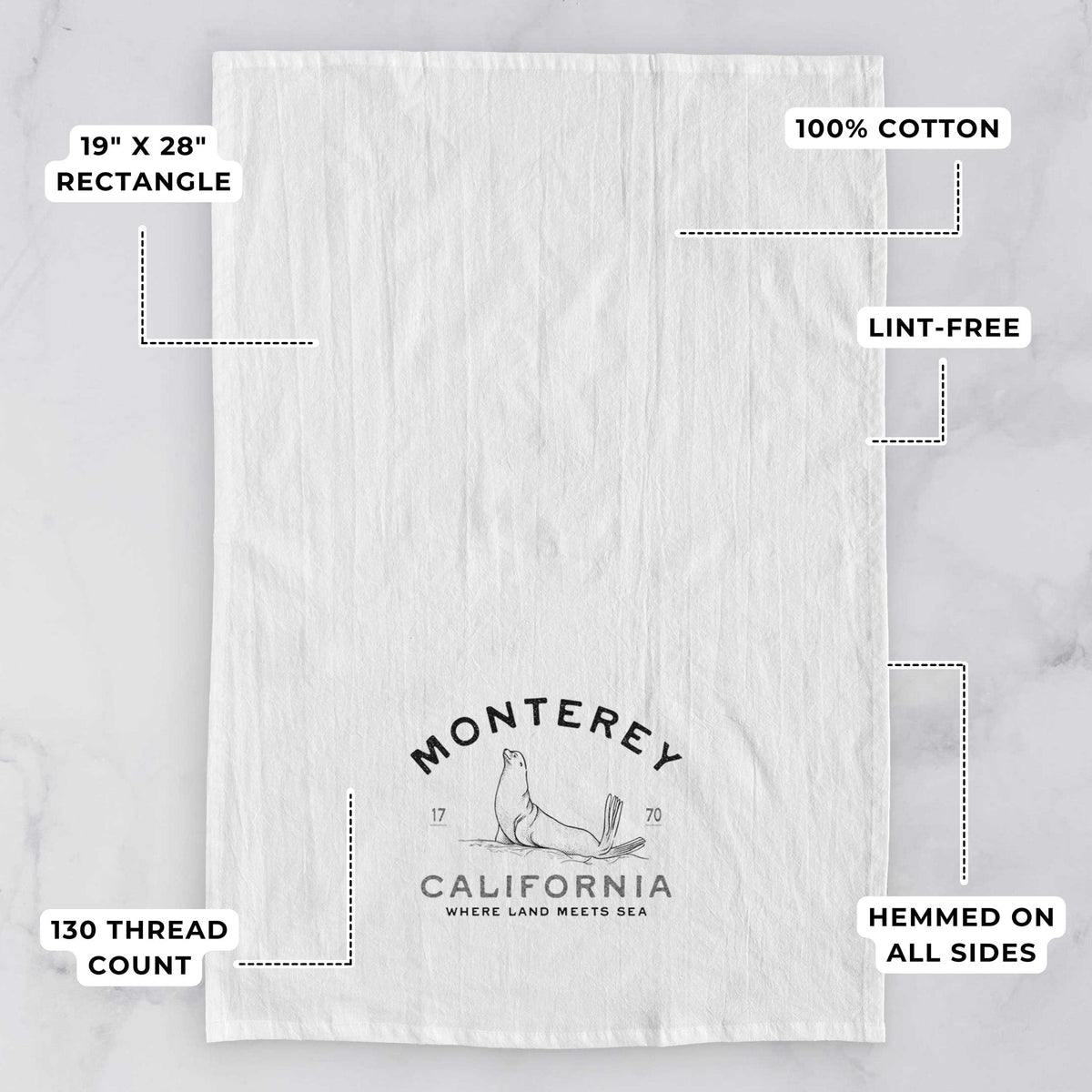 Monterey Sea Lion Tea Towel