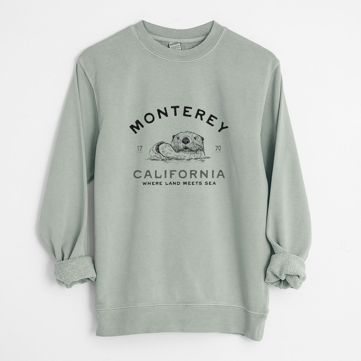 Monterey Sea Otter - Unisex Pigment Dyed Crew Sweatshirt