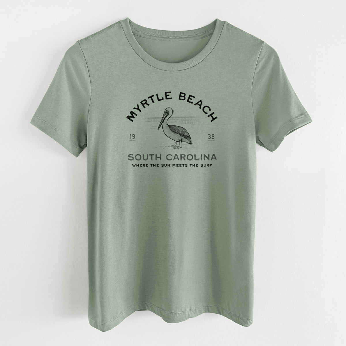 Myrtle Beach Pelican - Women's Lightweight Relaxed Fit 100% Cotton Crewneck