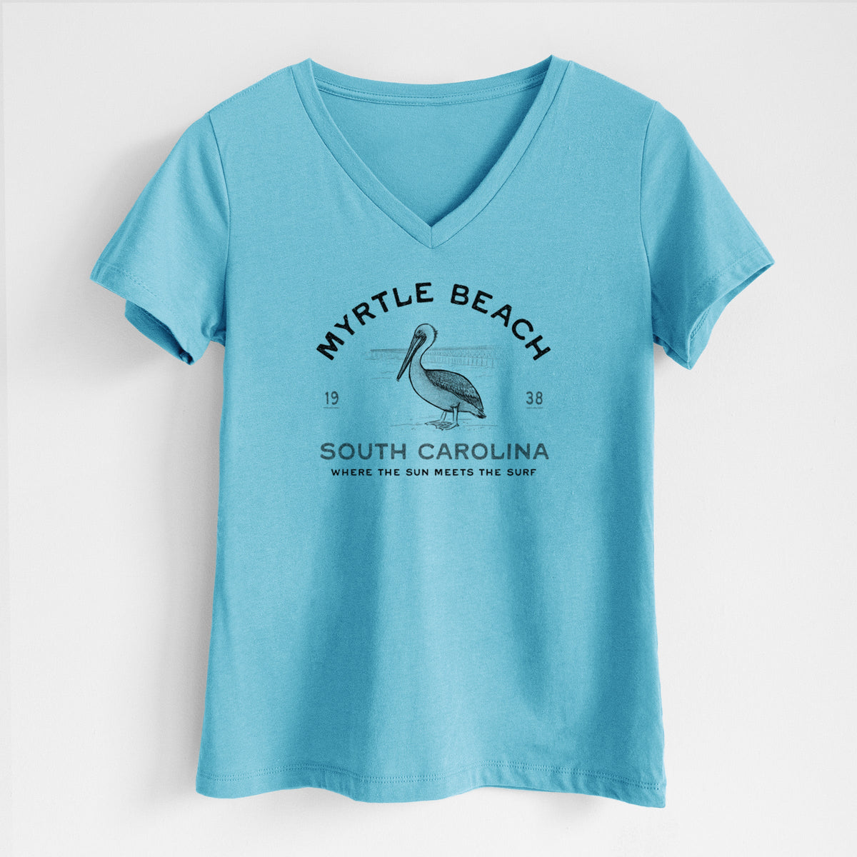 Myrtle Beach Pelican - Women's Lightweight Relaxed Fit 100% Cotton V-neck