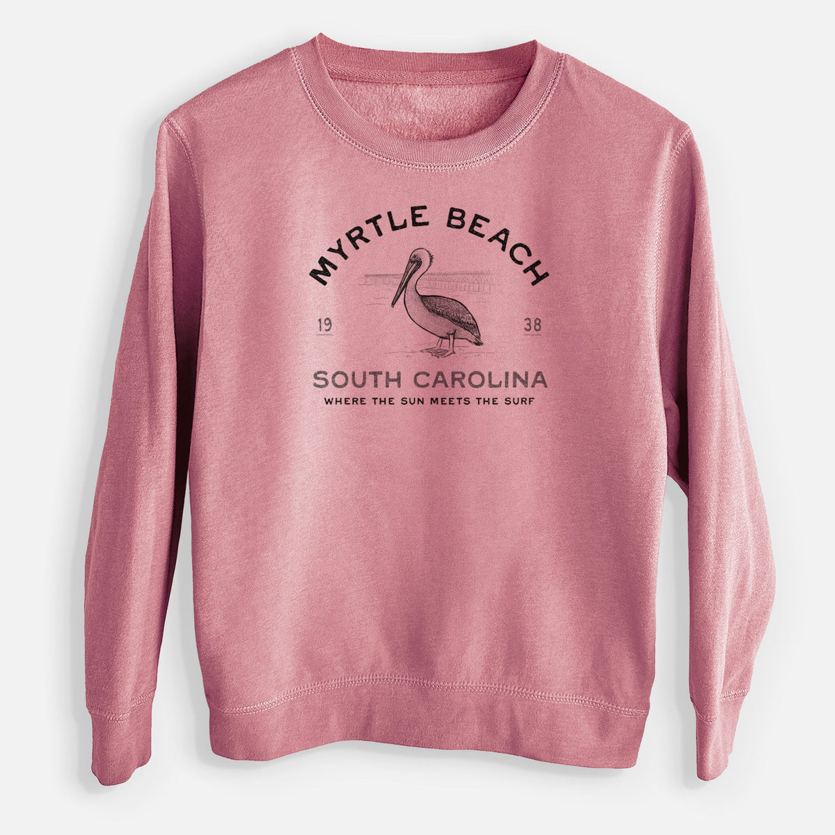 Myrtle Beach Pelican - Youth Lightweight Crewneck Sweatshirt