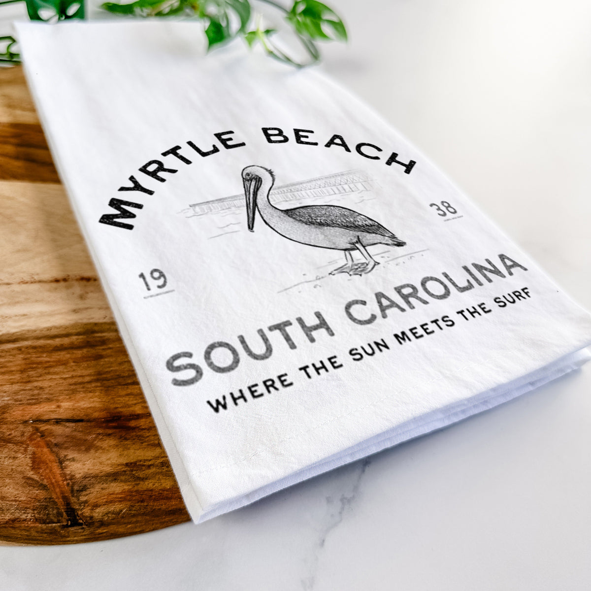 Myrtle Beach Pelican Tea Towel