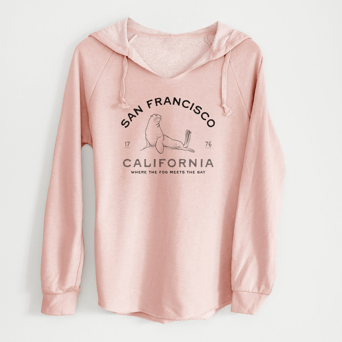 San Francisco California - Sea Lion - Cali Wave Hooded Sweatshirt