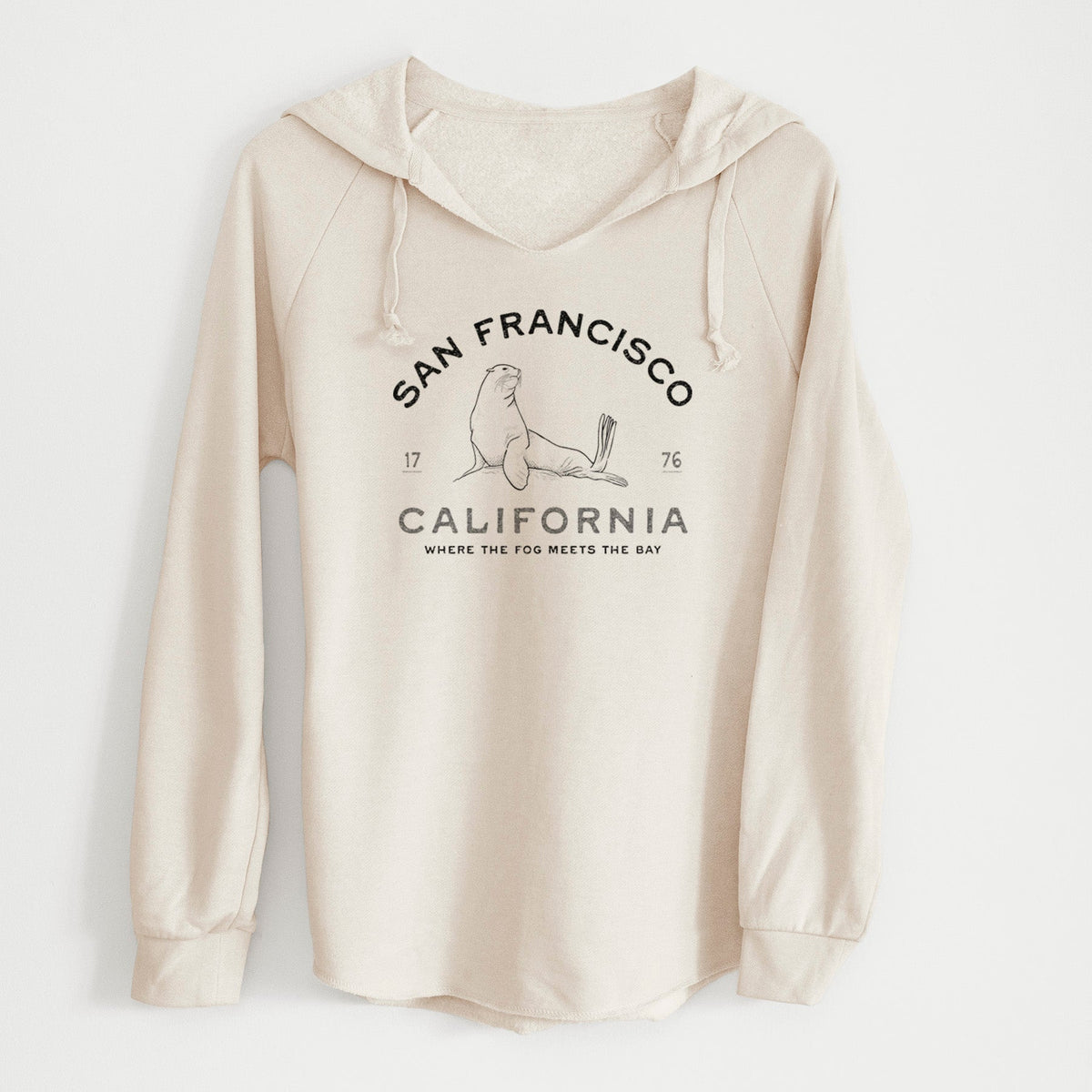 San Francisco California - Sea Lion - Cali Wave Hooded Sweatshirt