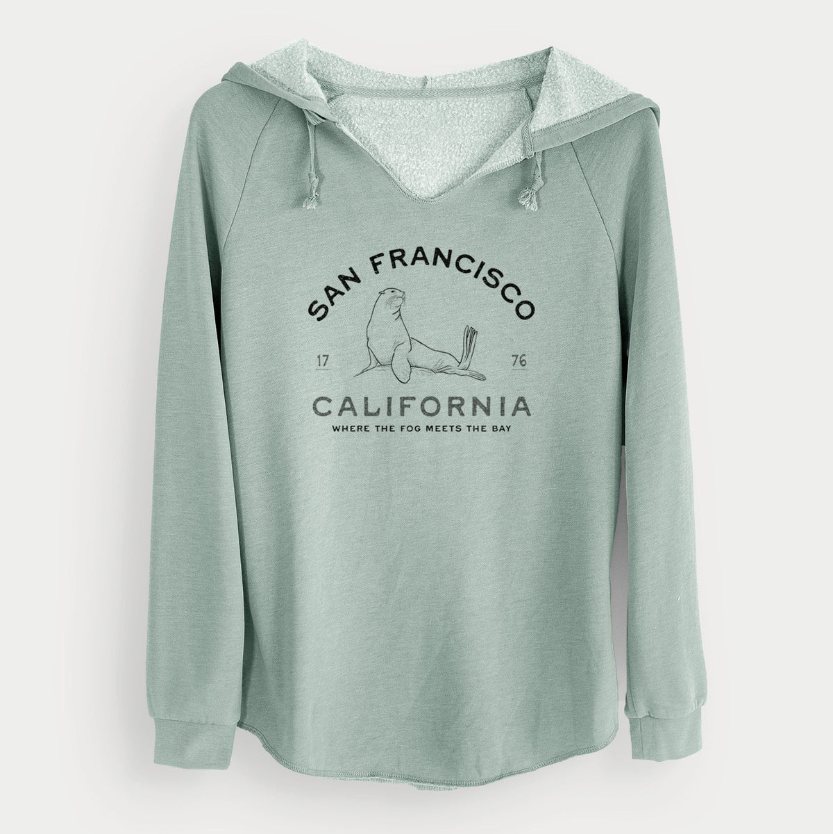 San Francisco California - Sea Lion - Cali Wave Hooded Sweatshirt