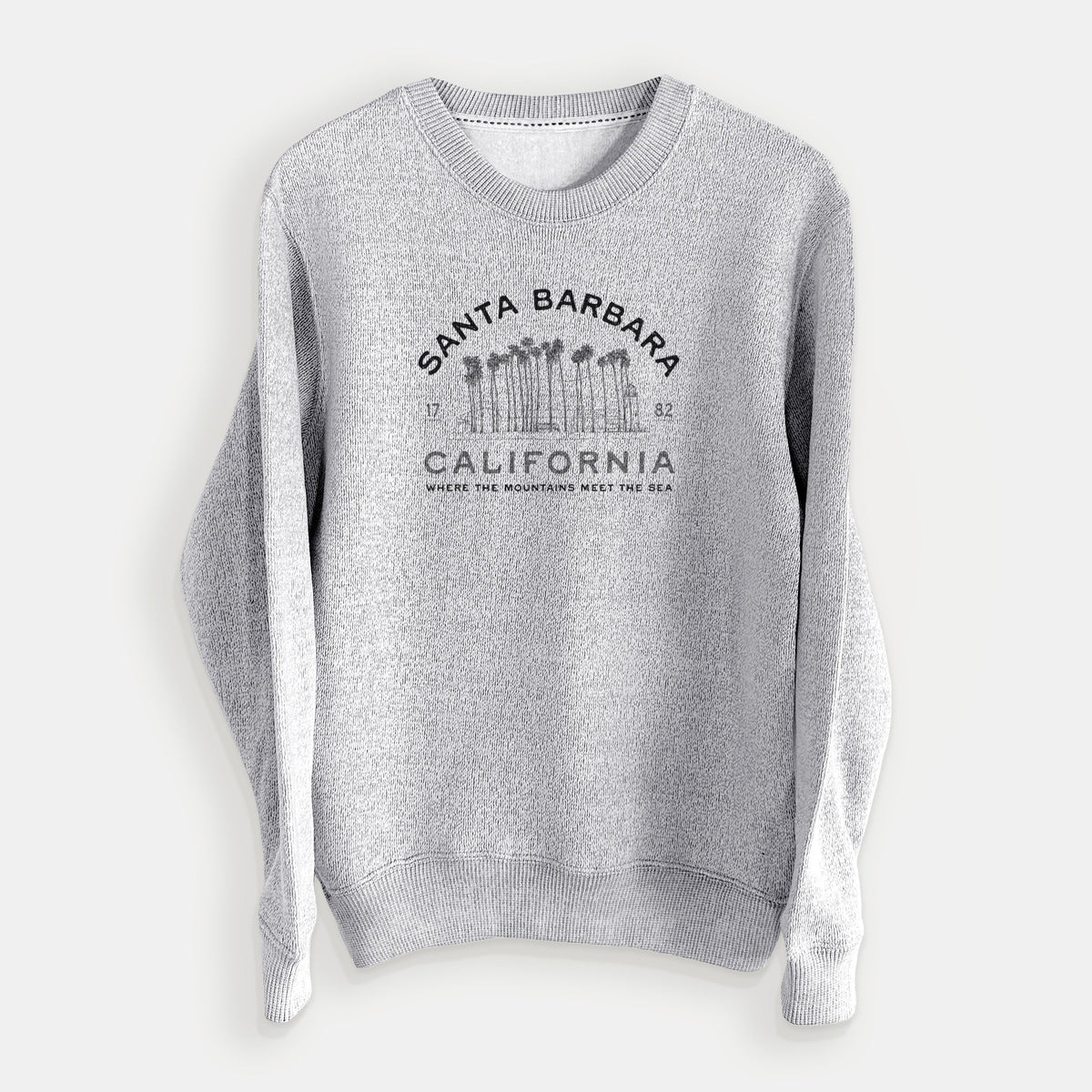 Santa Barbara California - Row of Palms - Knit Sweatshirt
