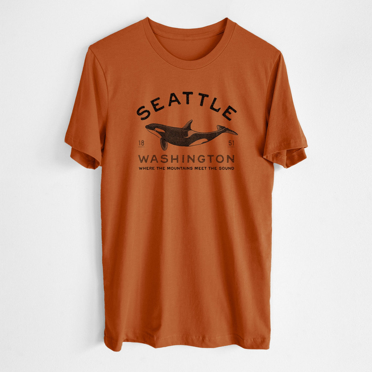 Seattle Washington - Orca - Lightweight 100% Cotton Unisex Crewneck
