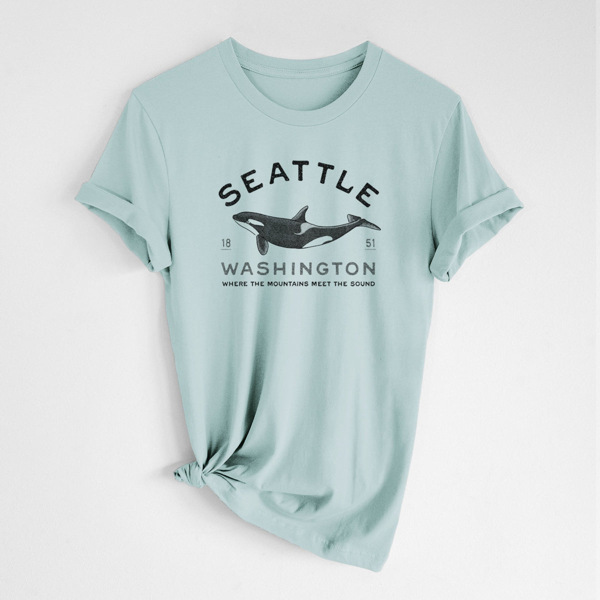 Seattle Washington - Orca - Lightweight 100% Cotton Unisex Crewneck