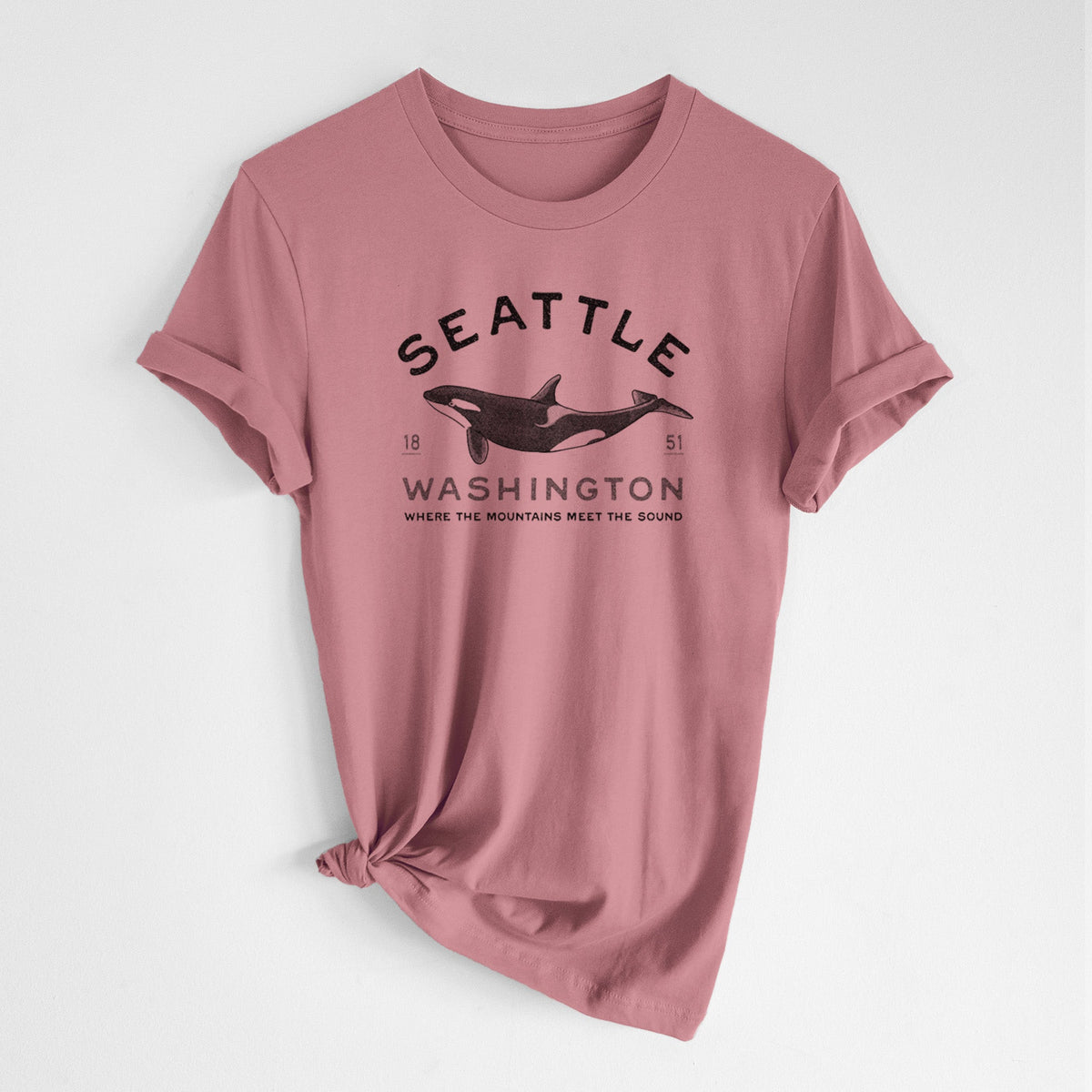 Seattle Washington - Orca - Lightweight 100% Cotton Unisex Crewneck