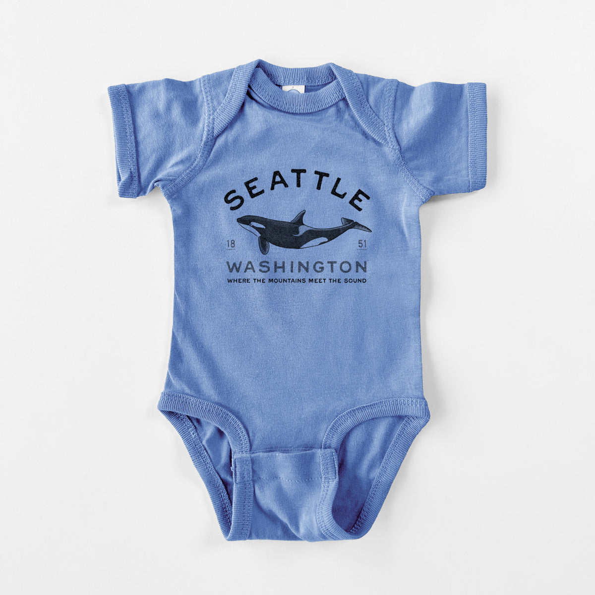 Seattle Washington - Orca - Baby Fine Jersey Bodysuit