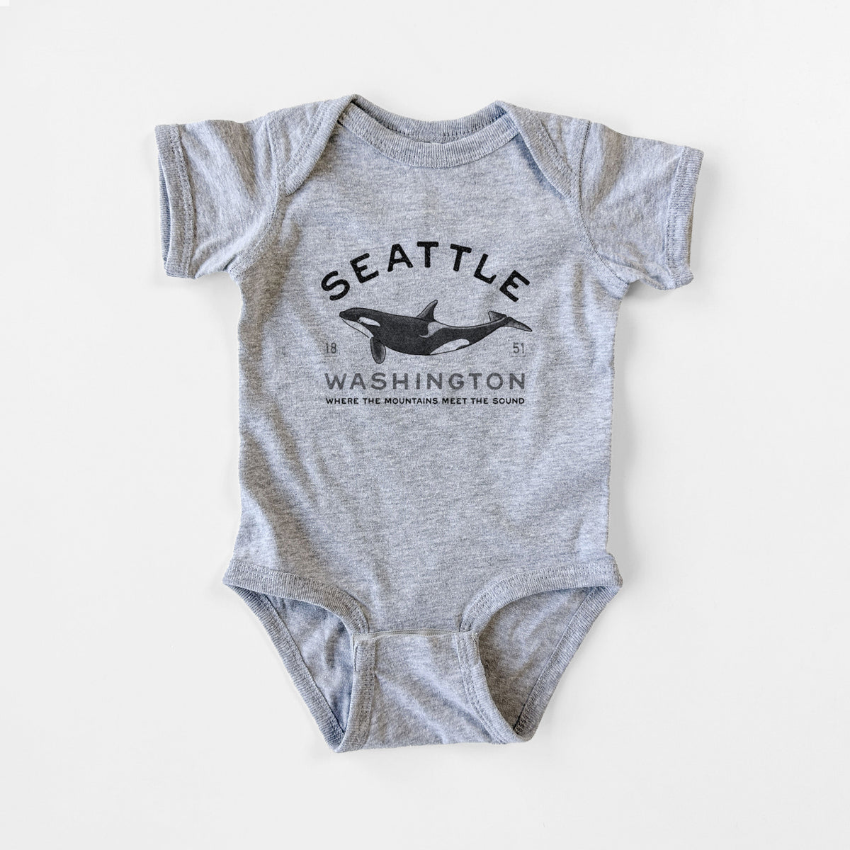 Seattle Washington - Orca - Baby Fine Jersey Bodysuit