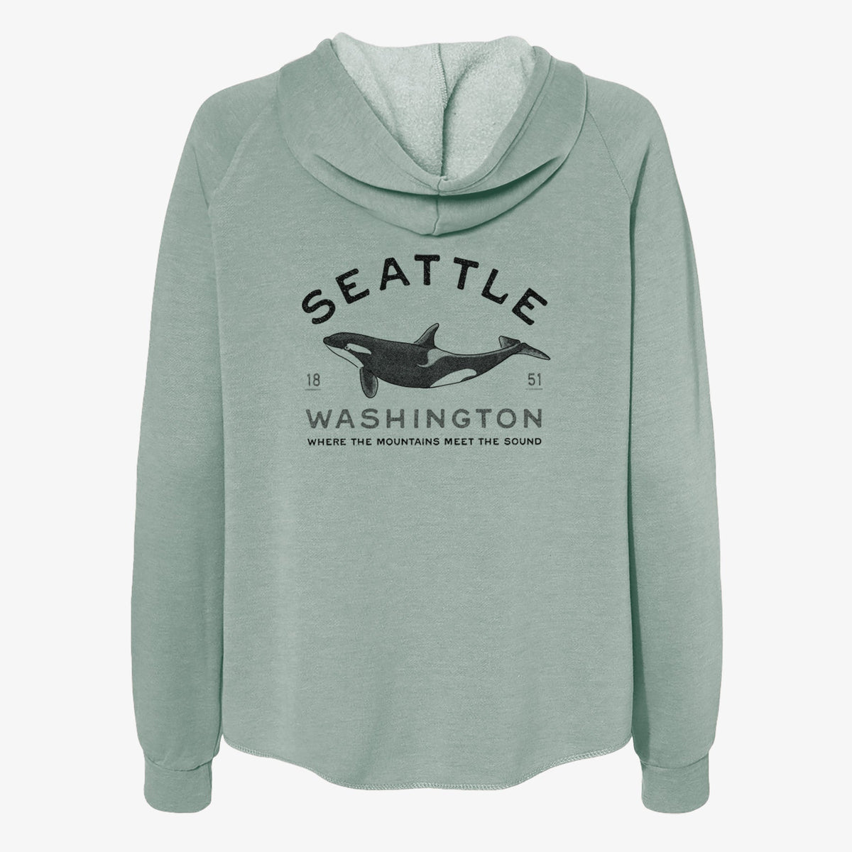 Seattle Washington - Orca - Women's Cali Wave Zip-Up Sweatshirt