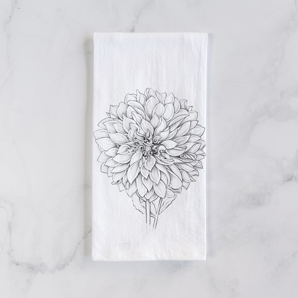 Dahlia Cafe Au Lait Tea Towel