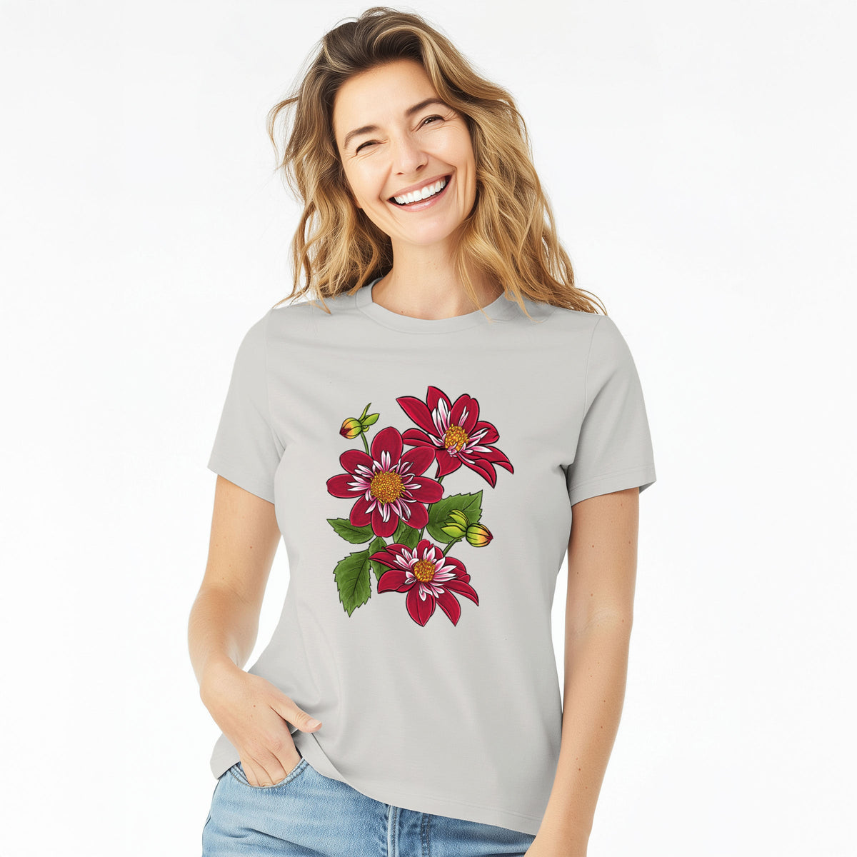 Dahlia Collarette - Night Butterfly - Women's Lightweight Relaxed Fit 100% Cotton Crewneck