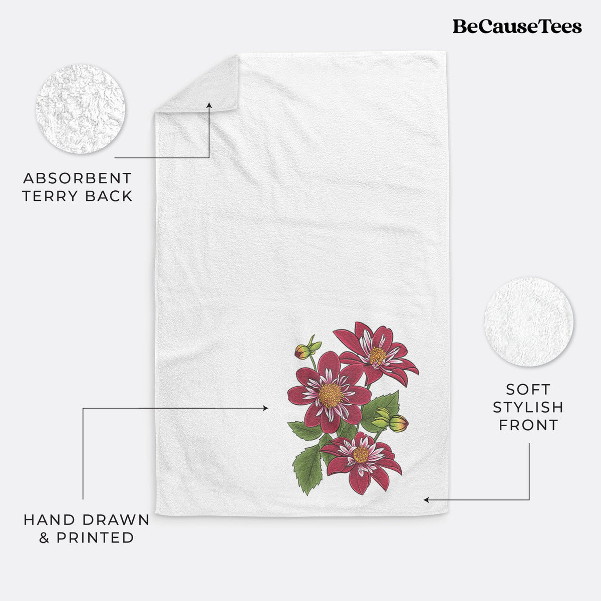 Dahlia Collarette - Night Butterfly Premium Decorative Hand Towel