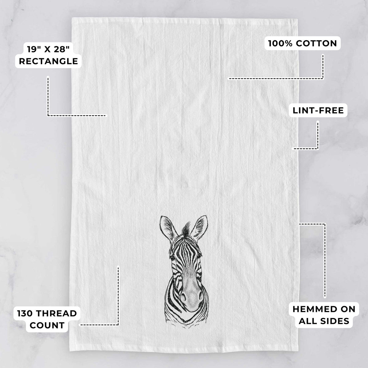 Damara Zebra - Equus quagga antiquorum Tea Towel
