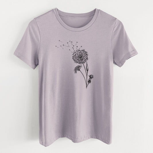 Common Dandelion - Taraxacum officinale - Women's Lightweight Relaxed Fit 100% Cotton Crewneck
