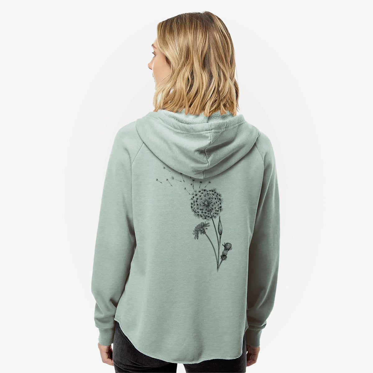 Common Dandelion - Taraxacum officinale - Women's Cali Wave Zip-Up Sweatshirt