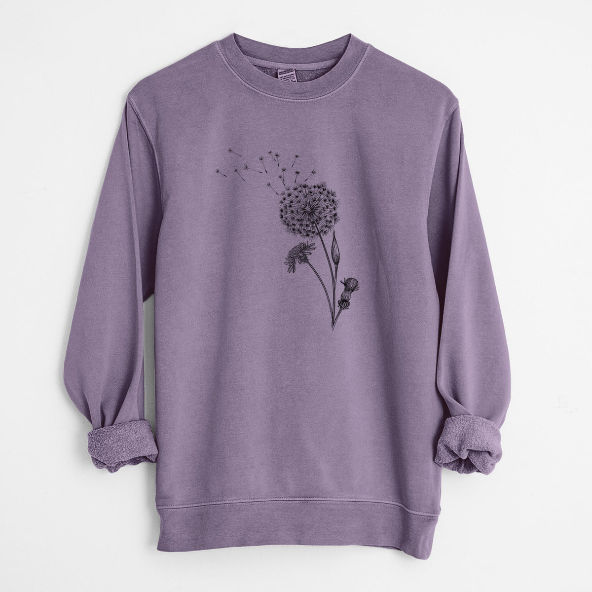 Common Dandelion - Taraxacum officinale - Unisex Pigment Dyed Crew Sweatshirt