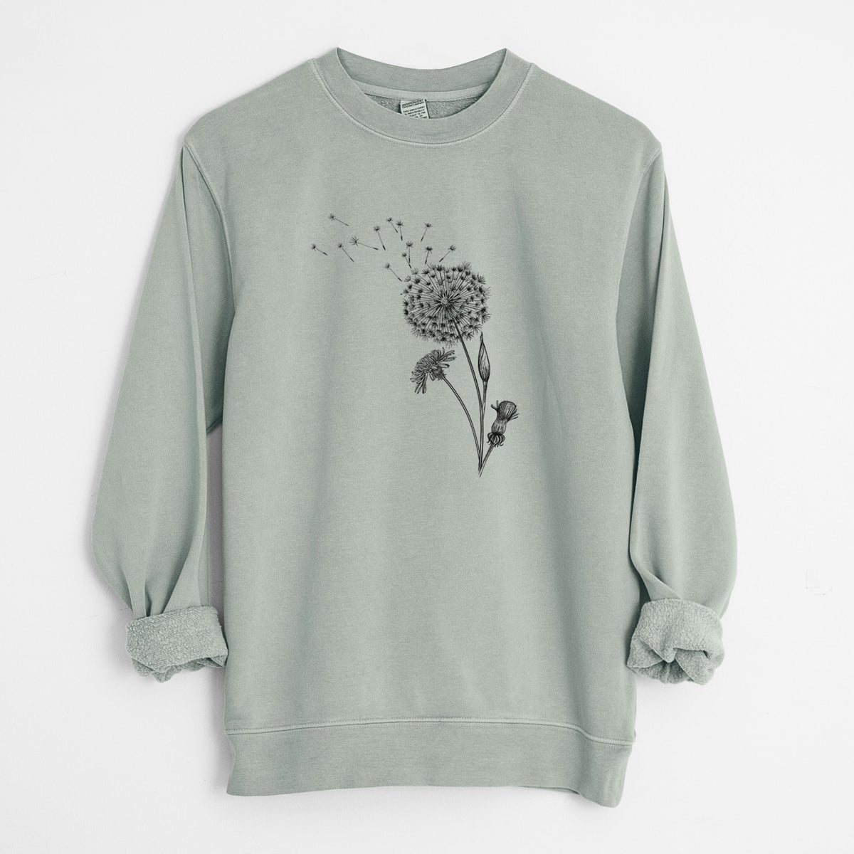 Common Dandelion - Taraxacum officinale - Unisex Pigment Dyed Crew Sweatshirt