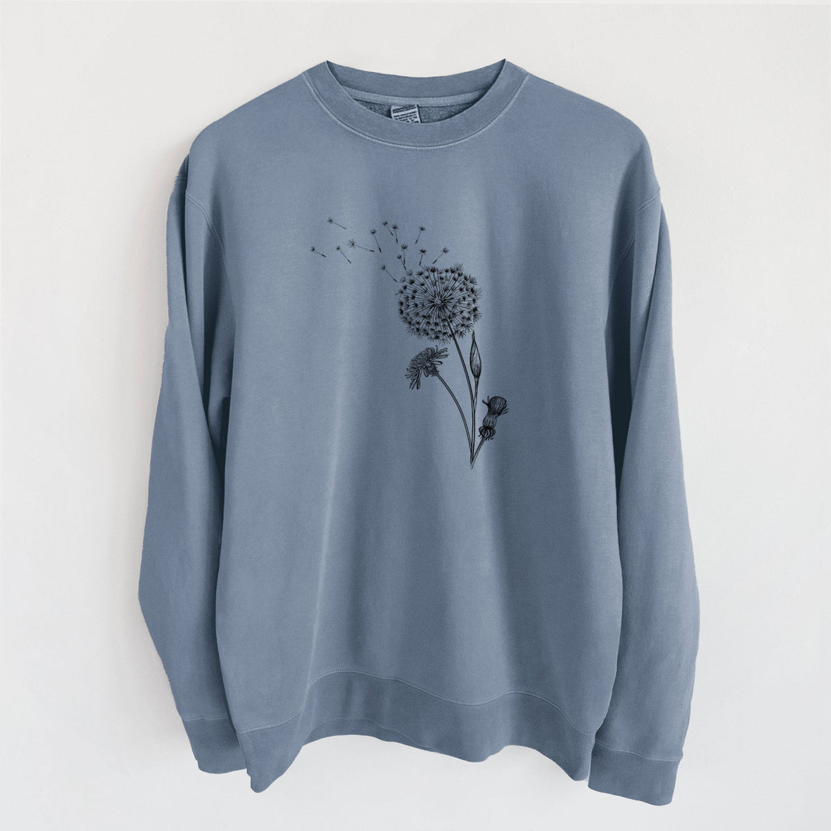 Common Dandelion - Taraxacum officinale - Unisex Pigment Dyed Crew Sweatshirt