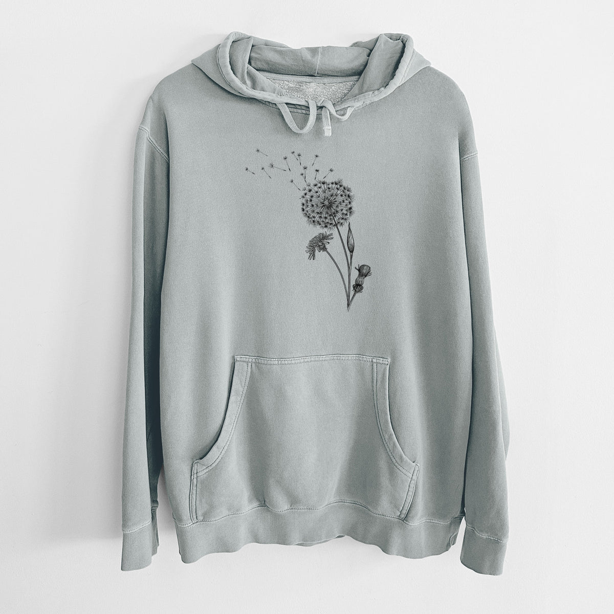Common Dandelion - Taraxacum officinale - Unisex Pigment Dyed Hoodie