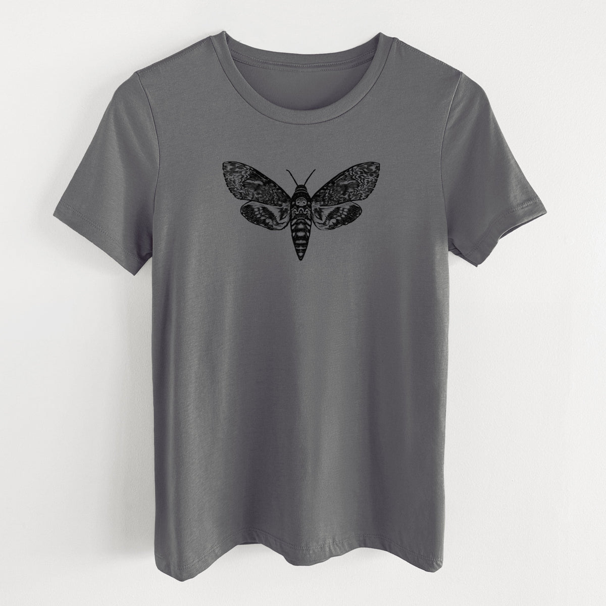 Death's-head Hawkmoth - Acherontia atropos - Women's Lightweight Relaxed Fit 100% Cotton Crewneck