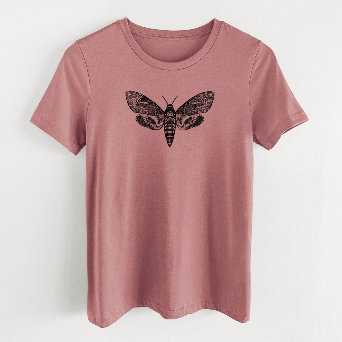 Death's-head Hawkmoth - Acherontia atropos - Women's Lightweight Relaxed Fit 100% Cotton Crewneck