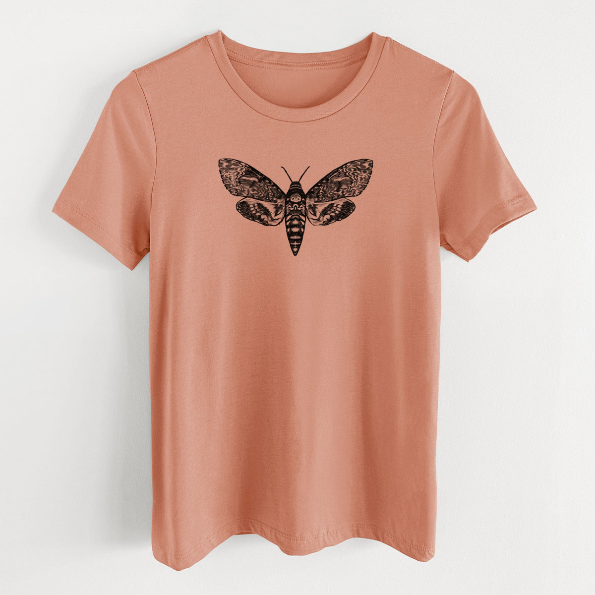 Death's-head Hawkmoth - Acherontia atropos - Women's Lightweight Relaxed Fit 100% Cotton Crewneck