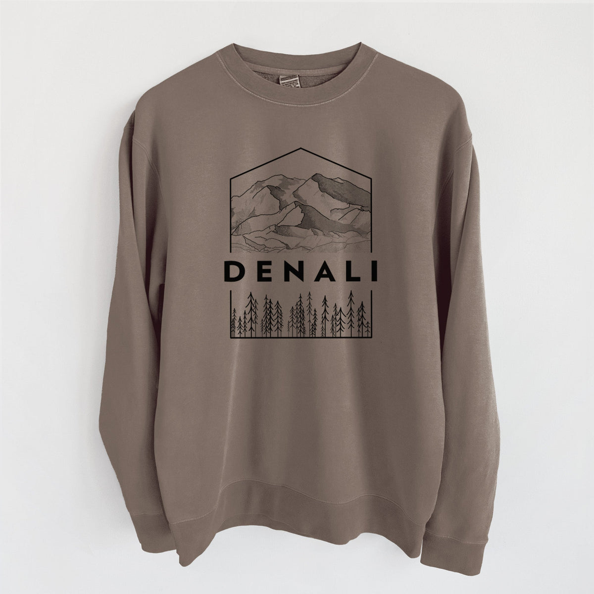 Denali Mountain - Denali National Park - Unisex Pigment Dyed Crew Sweatshirt