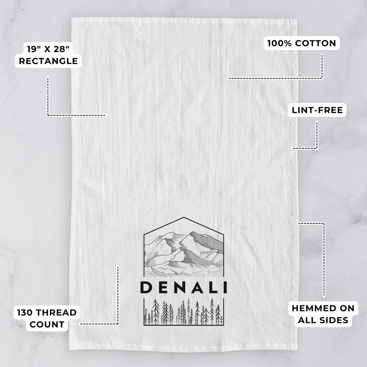 Denali Mountain - Denali National Park Tea Towel