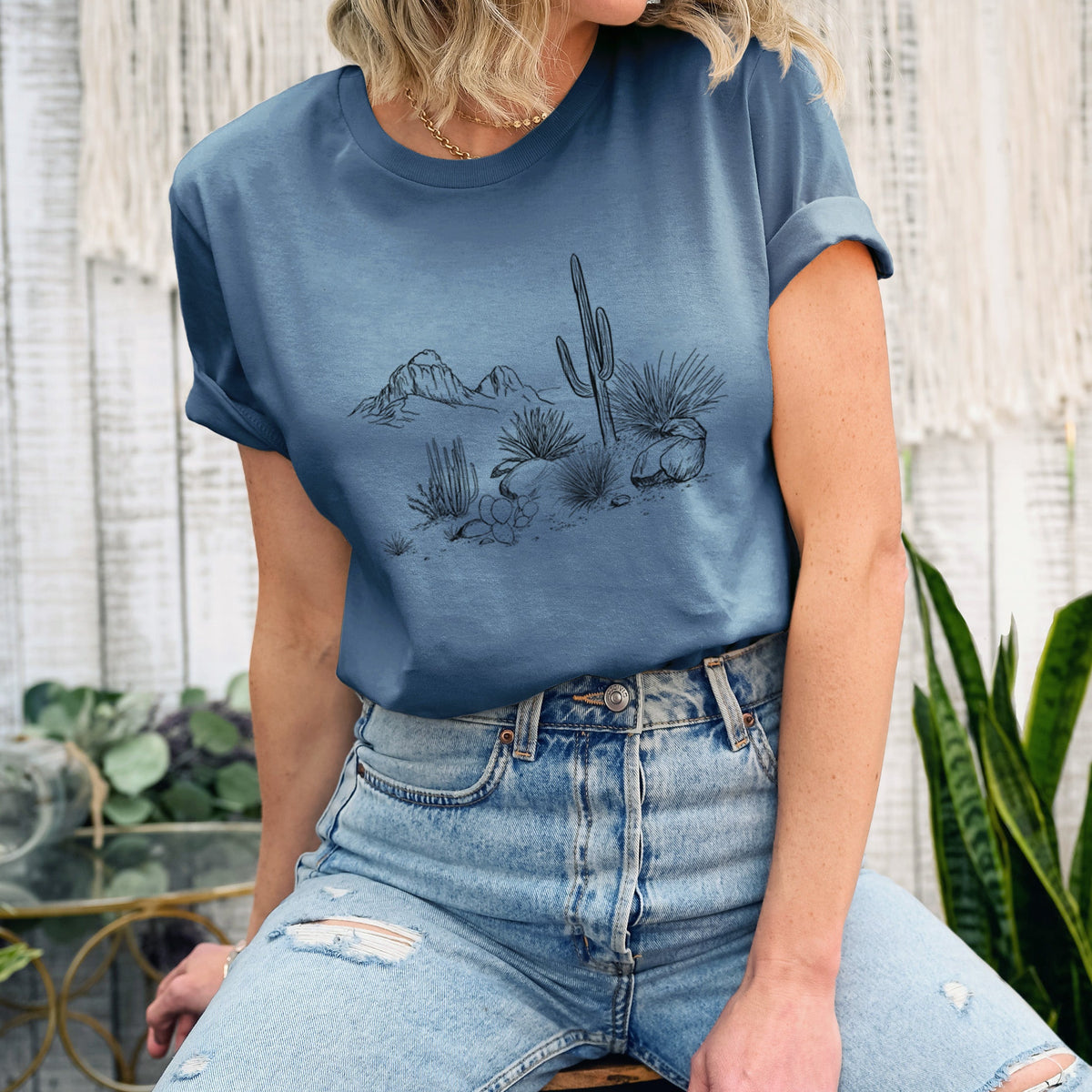 Desert Landscape - Lightweight 100% Cotton Unisex Crewneck
