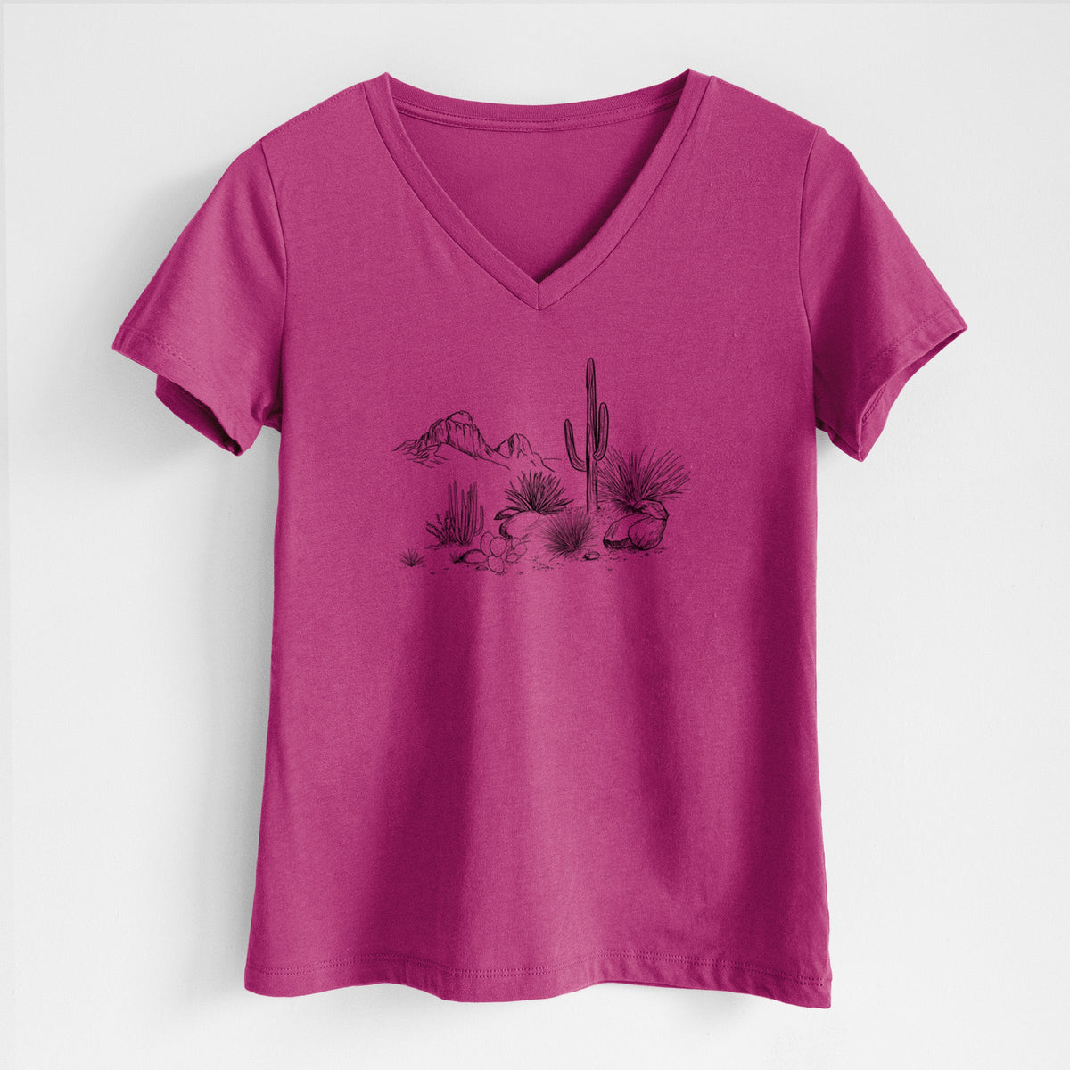 Desert Landscape - Women's Lightweight Relaxed Fit 100% Cotton V-neck
