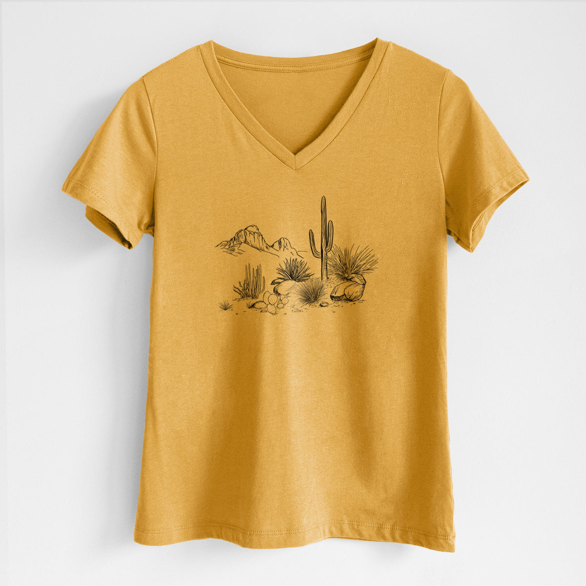 Desert Landscape - Women's Lightweight Relaxed Fit 100% Cotton V-neck