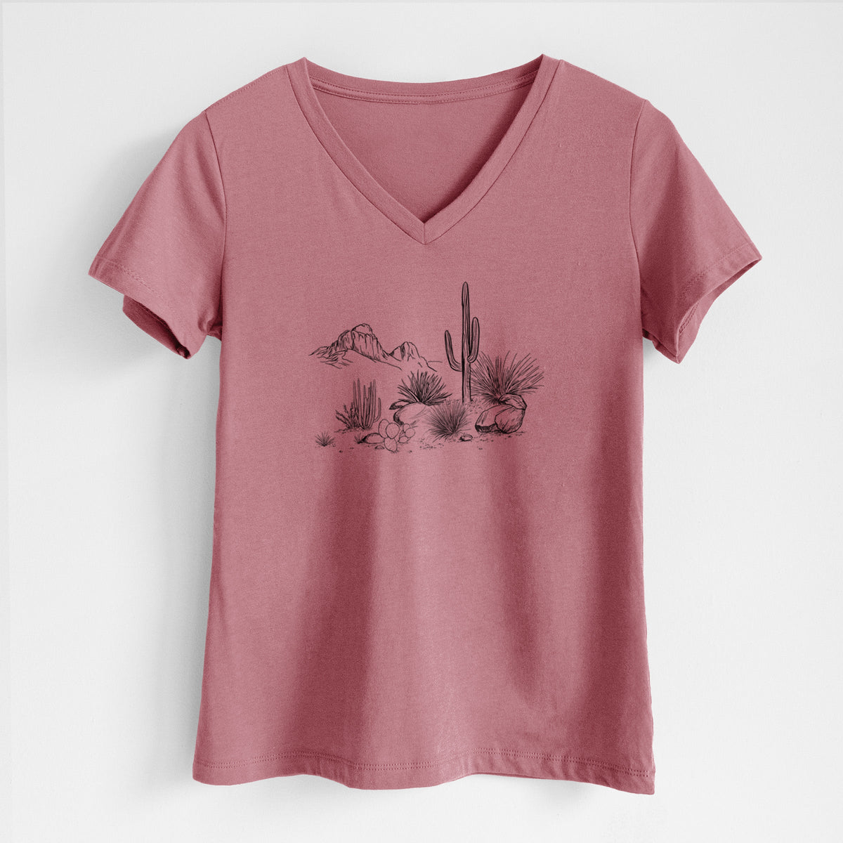 Desert Landscape - Women's Lightweight Relaxed Fit 100% Cotton V-neck