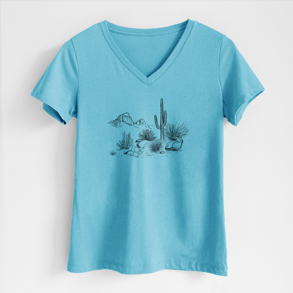 Desert Landscape - Women's Lightweight Relaxed Fit 100% Cotton V-neck