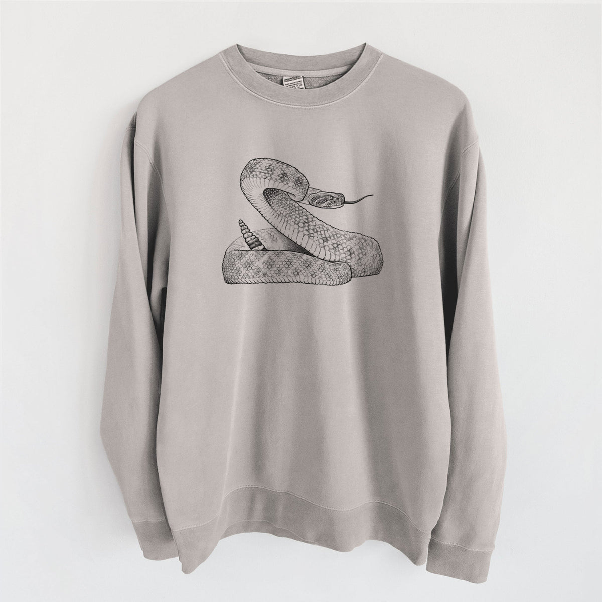 Western Diamondback Rattlesnake - Crotalus atrox - Unisex Pigment Dyed Crew Sweatshirt