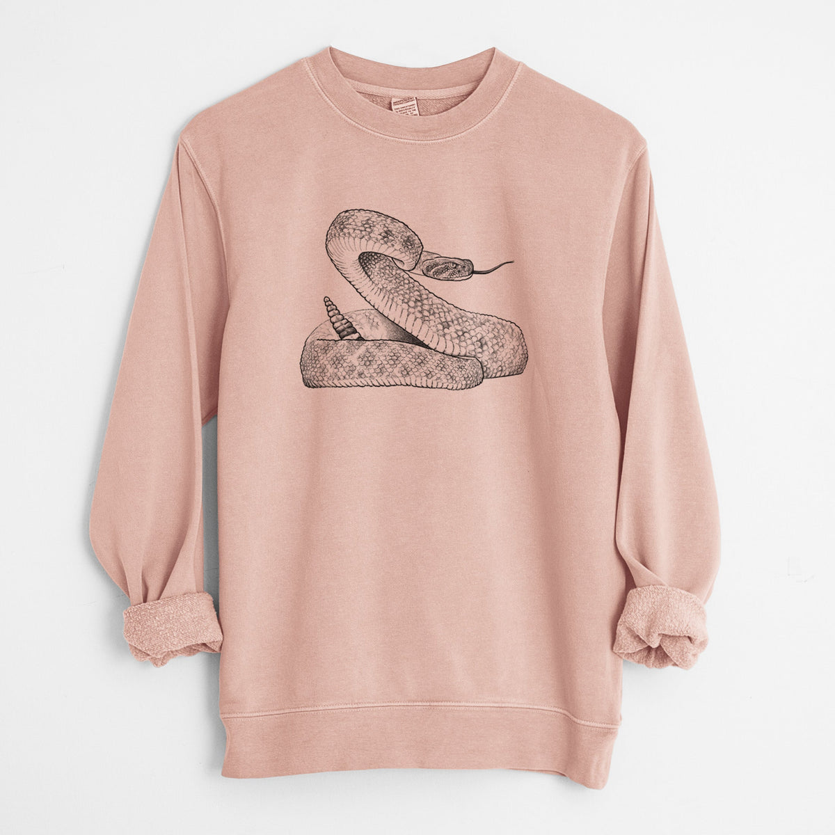 Western Diamondback Rattlesnake - Crotalus atrox - Unisex Pigment Dyed Crew Sweatshirt