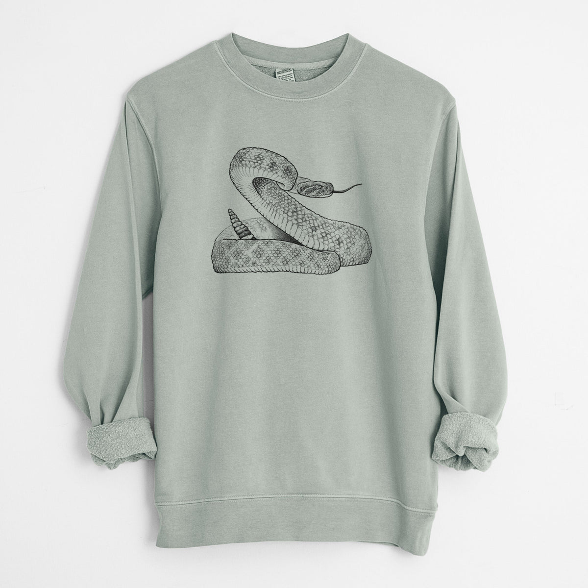 Western Diamondback Rattlesnake - Crotalus atrox - Unisex Pigment Dyed Crew Sweatshirt