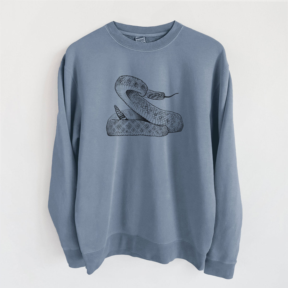 Western Diamondback Rattlesnake - Crotalus atrox - Unisex Pigment Dyed Crew Sweatshirt