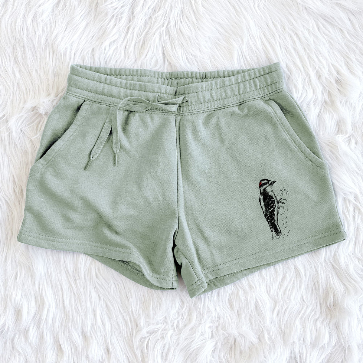 Downy Woodpecker - Picoides pubescens - Women's Cali Wave Shorts
