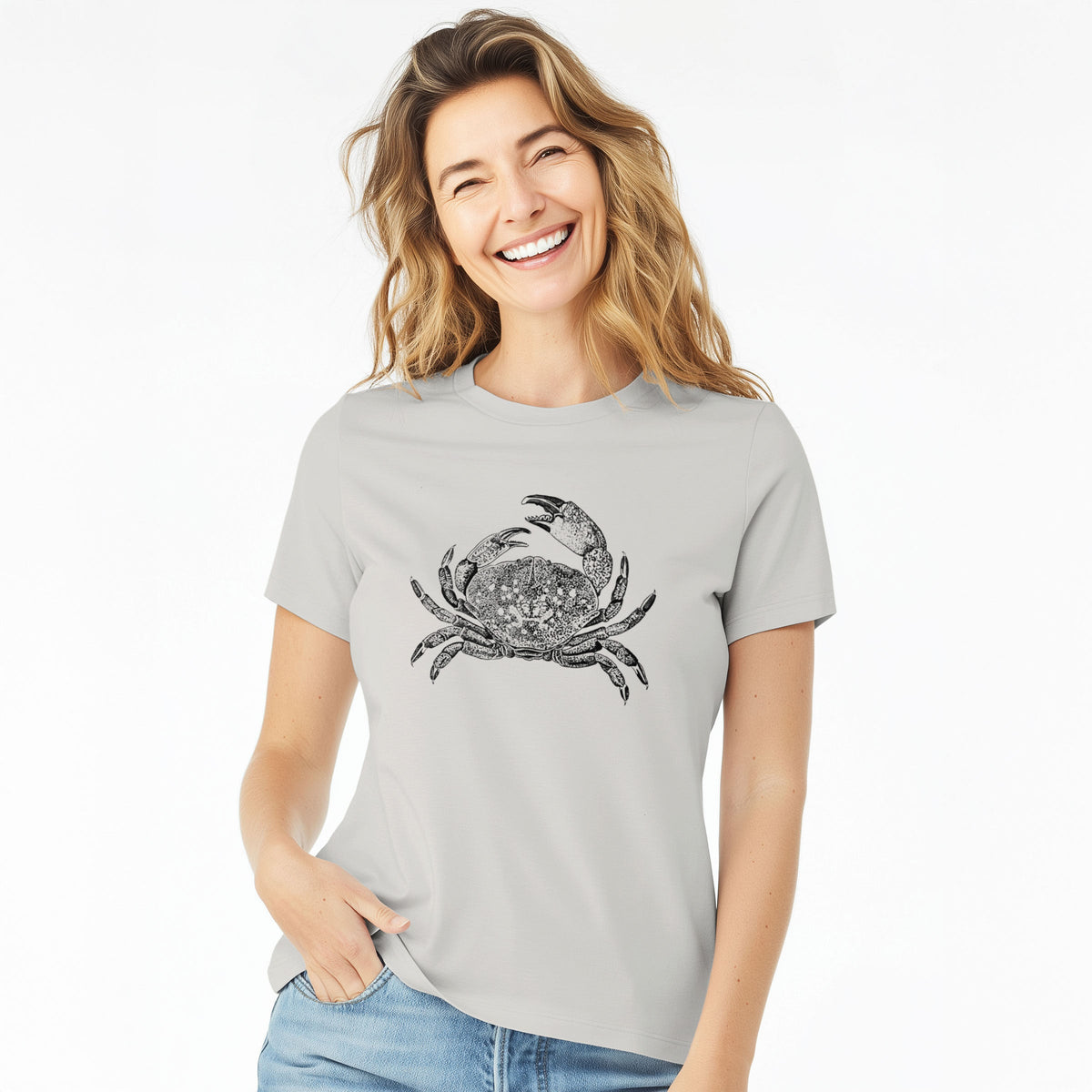 Dungeness Crab - Women's Lightweight Relaxed Fit 100% Cotton Crewneck