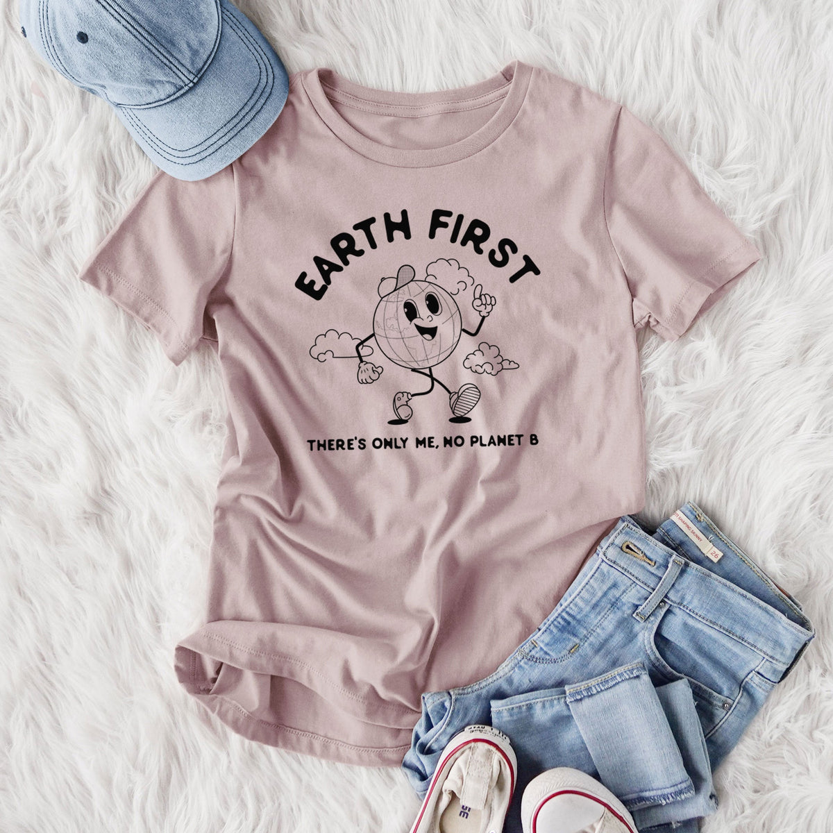 Earth First - There's Only Me, No Planet B - Women's Lightweight Relaxed Fit 100% Cotton Crewneck