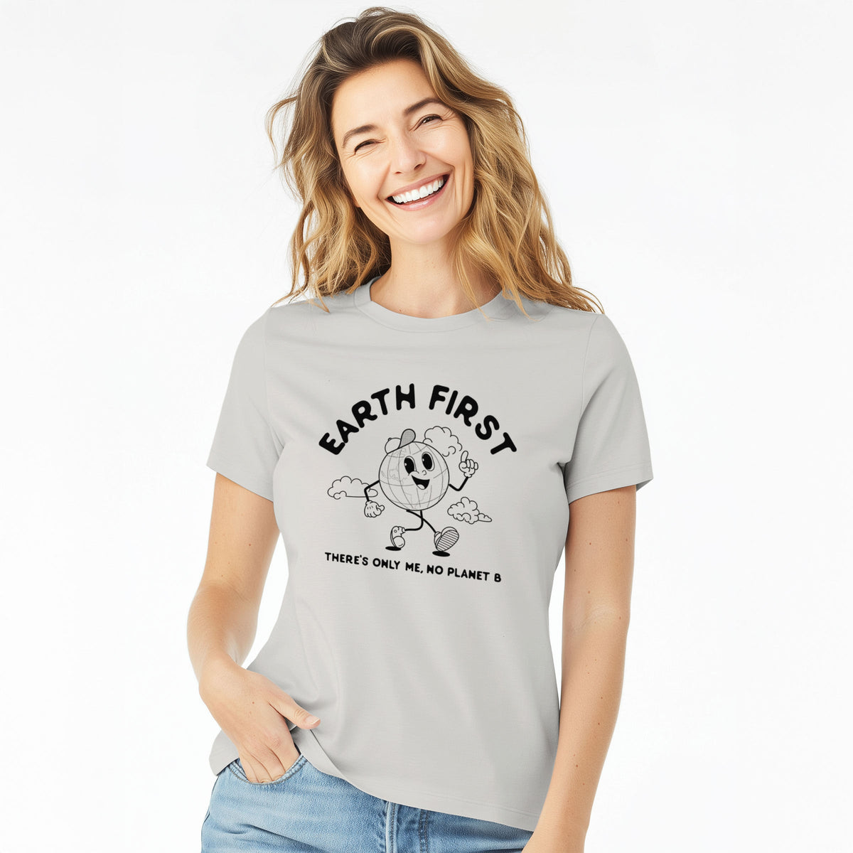 Earth First - There's Only Me, No Planet B - Women's Lightweight Relaxed Fit 100% Cotton Crewneck