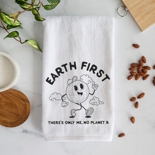 Earth First - There's Only Me, No Planet B Premium Decorative Hand Towel