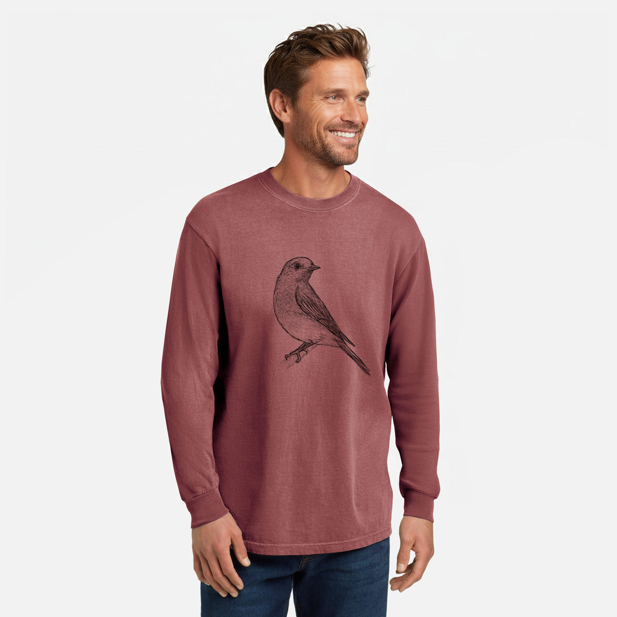 Eastern Bluebird - Sialia sialis - Unisex Comfort Colors 100% Cotton Long Sleeve